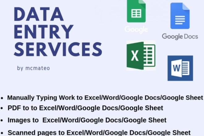 I will do data entry and formatting in excel or google sheets