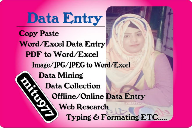 I will do data entry jobs
