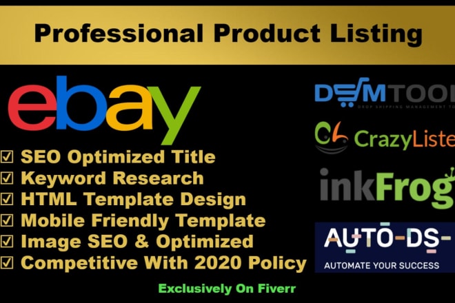 I will do ebay SEO listing with template design