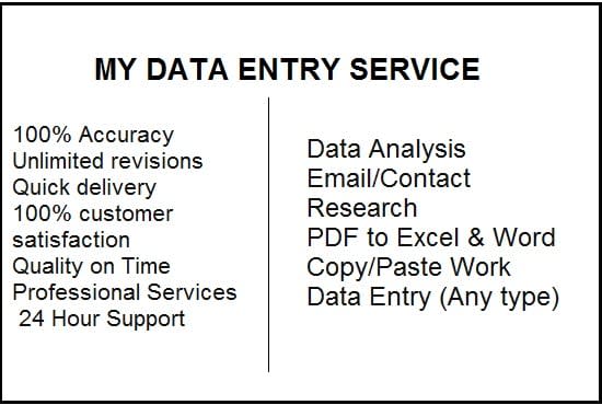 I will do entry writing, copying and corrections