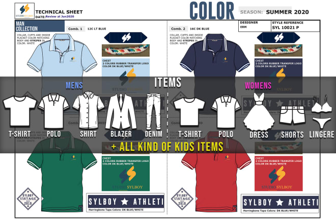 I will do fashion clothing apparel flat sketch or cad and tech pack