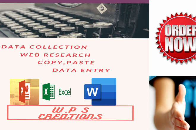 I will do fast word,excel and,power point based data entry