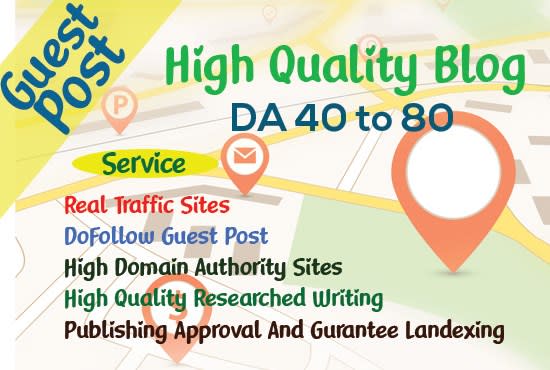 I will do guest posting outreach to 8 dofollow websites having da 94 to 60