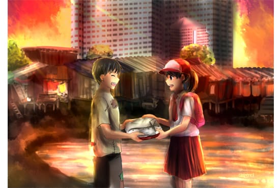 I will do illustration for wattpad book cover story in manga style