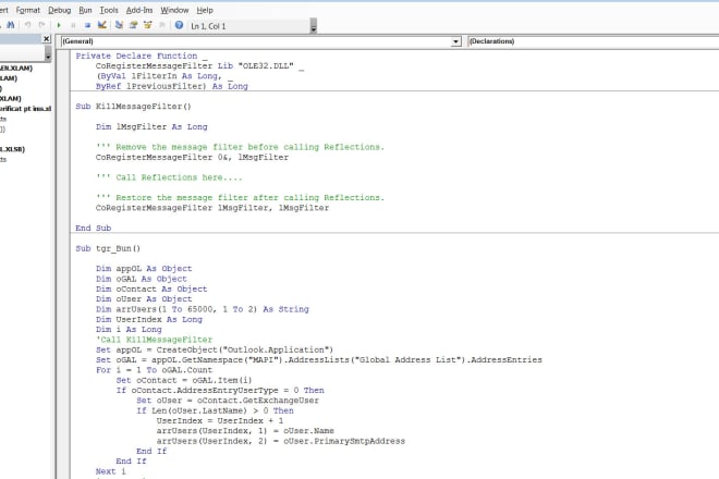 I will do m office vba excel outlook word projects and consulting