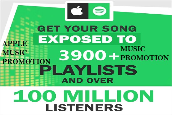 I will do massive apple music, spotify, hip hop playlist promotion