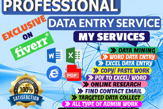 I will do online and offline data entry jobs