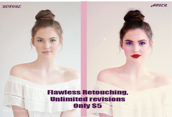 I will do photoshop flawless retouching photos