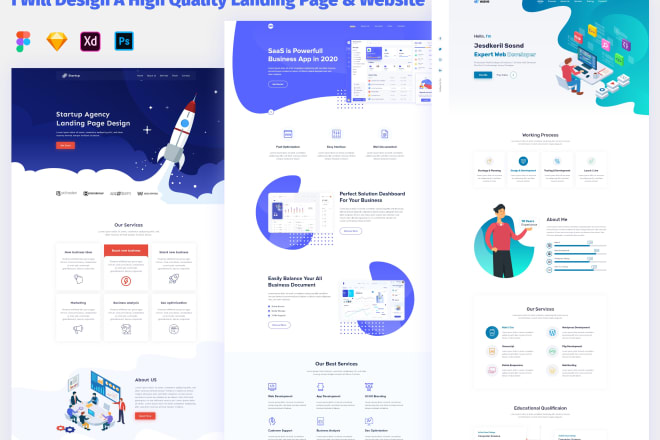 I will do PSD landing page and ui ux design