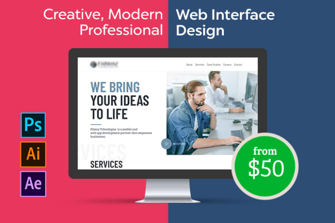 I will do PSD landing pages, web interface designs