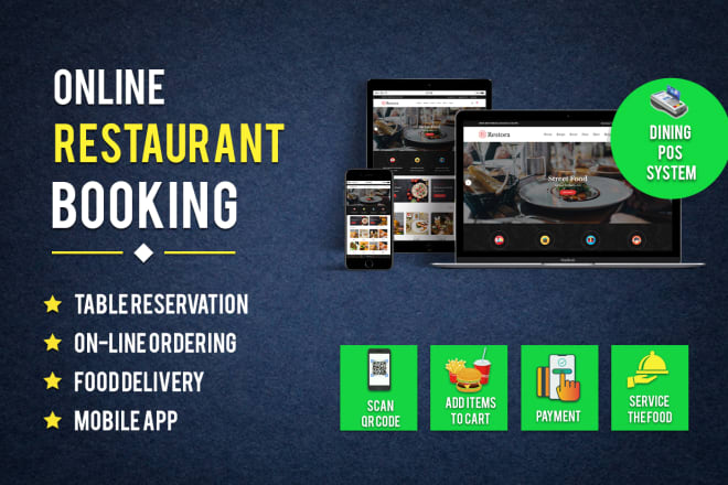I will do restaurant webshop dinein features online order table reservation pos machine