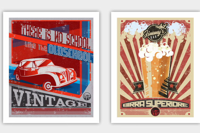 I will do retro, vintage poster design