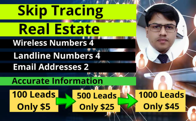 I will do skip tracing for real estate business