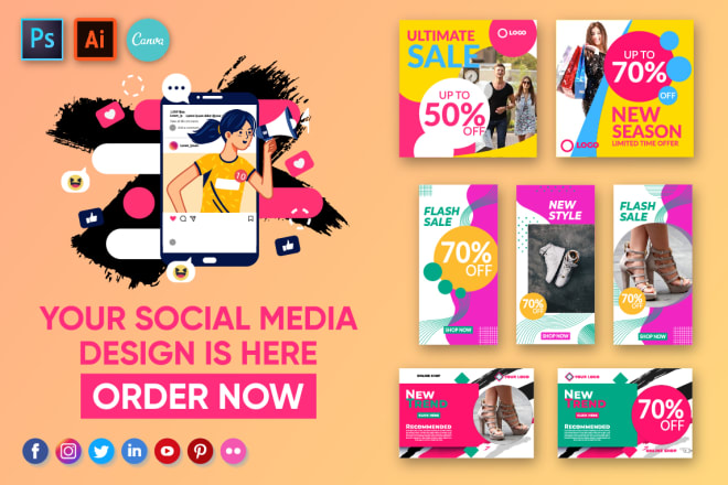 I will do social media posts, social media cover, canva templates