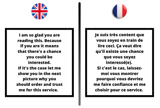 I will do the best translation from english to french