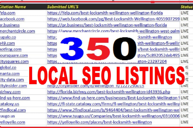 I will do top 350 local seo citations manually