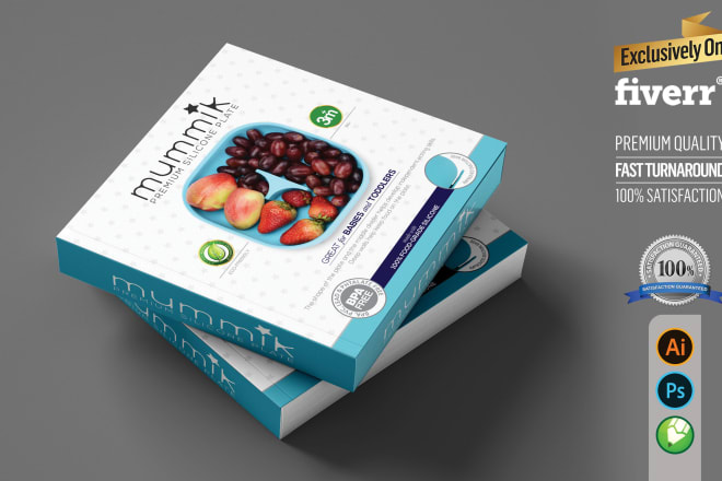 I will do unique box product packaging and box design