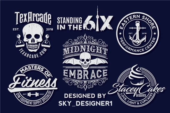 I will do vintage retro or badge logo design