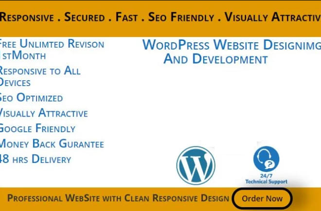 I will do wordpress web design and development
