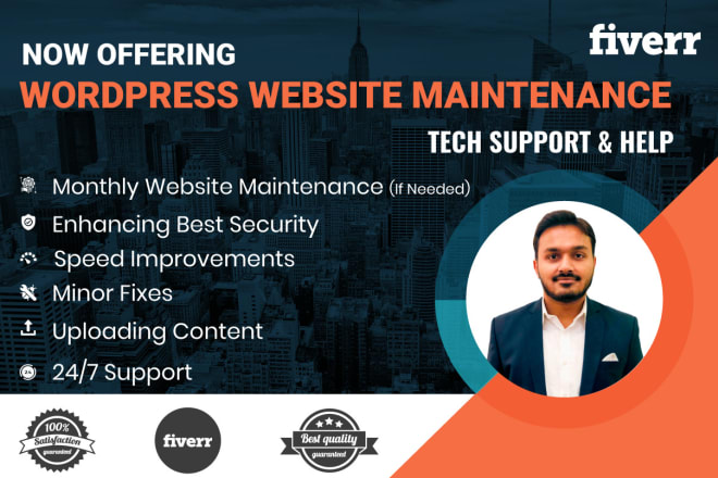 I will do wordpress website maintenance and wordpress support or help