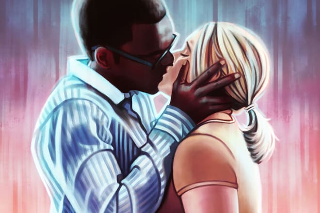 I will draw a cute realistic couple portrait from your photo