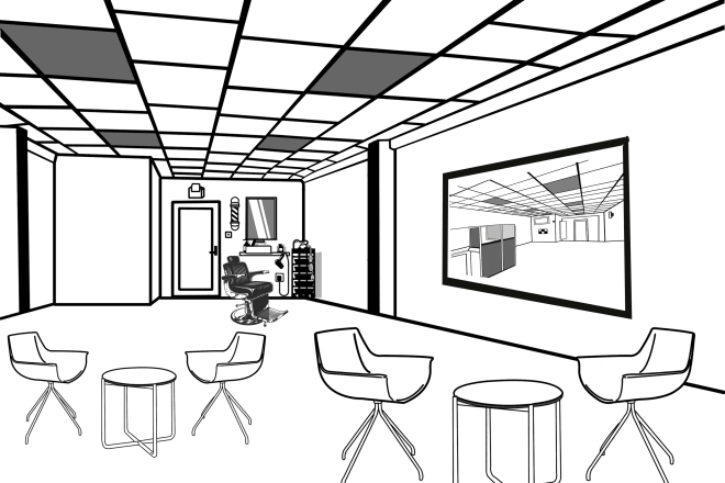I will draw a detail line art or black and white house illustration