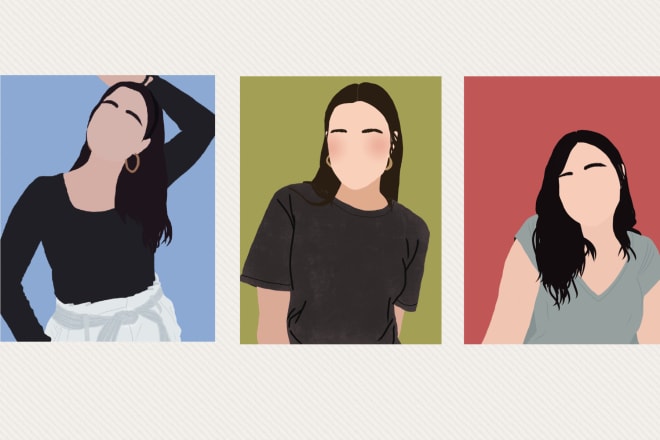 I will draw a minimalist vector portrait in 24 hours