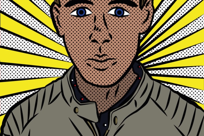 I will draw a professional portrait in roy lichtenstein style