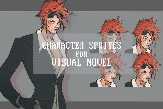 I will draw a visual novel anime sprites