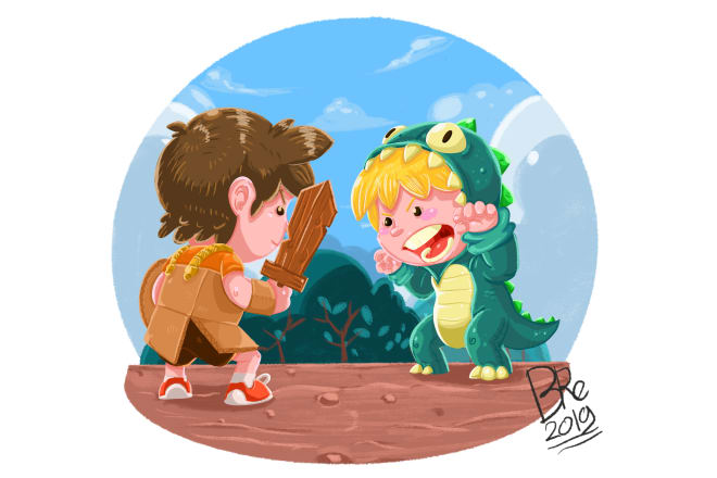 I will draw awesome children book illustration
