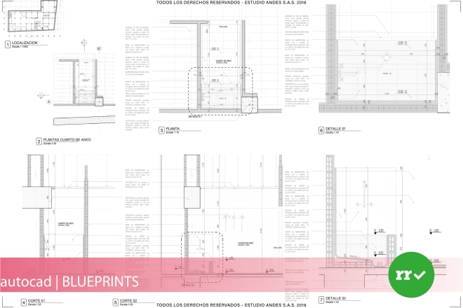 I will draw blueprints in autocad p r o