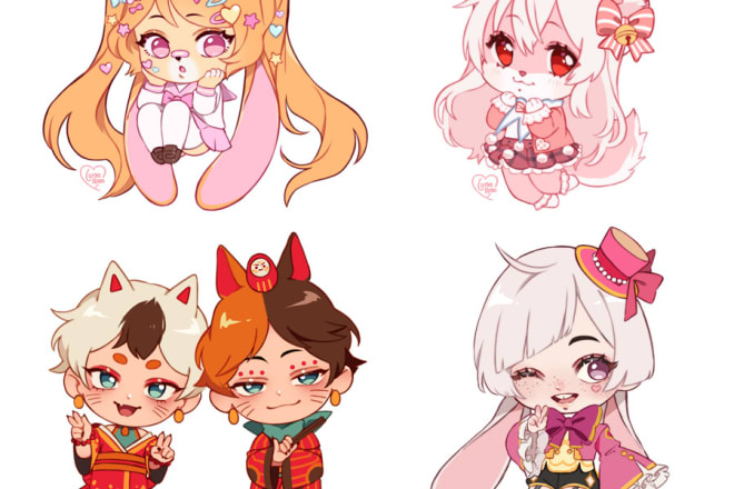 I will draw chibi art illustration