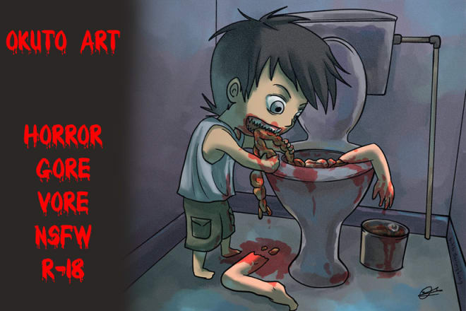I will draw chibi gore vore horror nsfw art