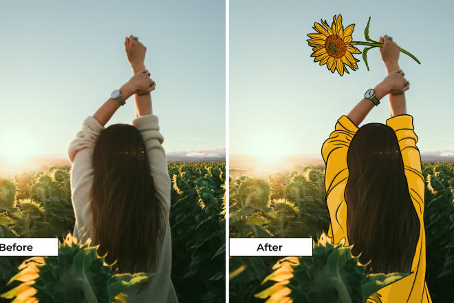 I will draw clothes over your photo in cartoon style