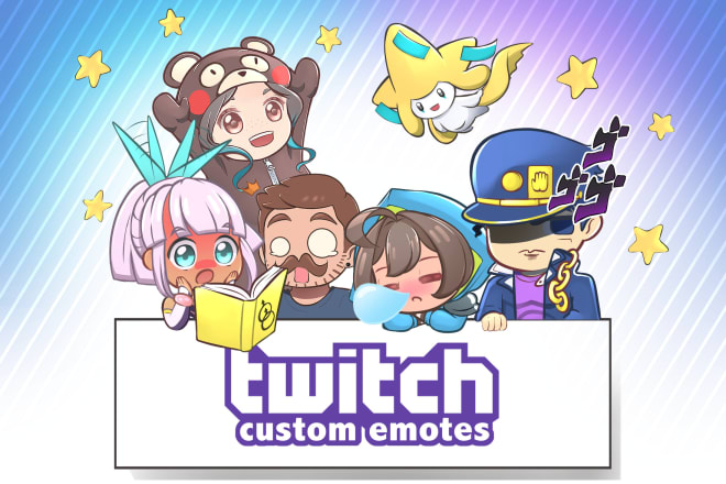 I will draw cute custom emotes for your twitch or discord