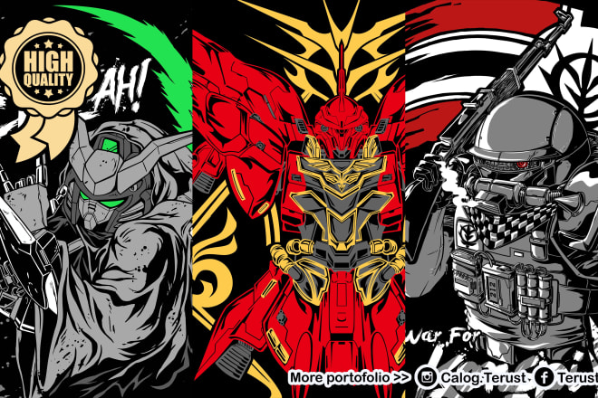 I will draw mecha, gundam, robot and armor in detail