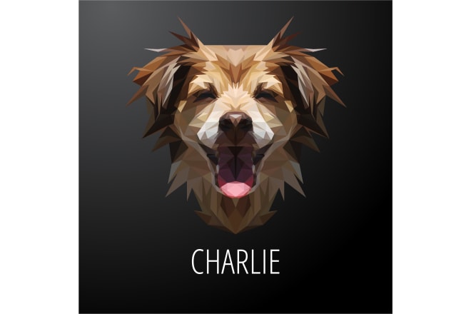 I will draw pet or animal in symmetrical low poly vector art