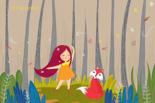 I will draw unique children book illustrations for you