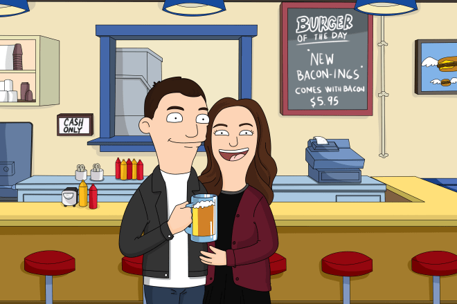 I will draw you as bobs burger character free background