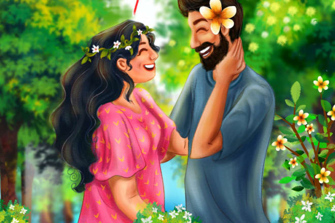 I will draw your cute cartoon portrait