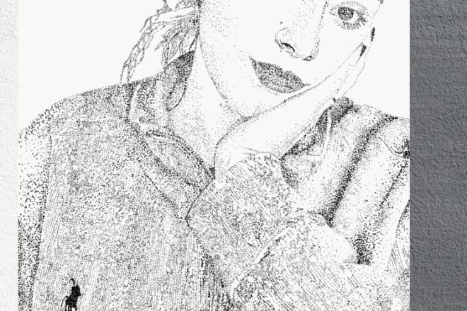 I will draw your portrait with any picture you give me in dot, line art