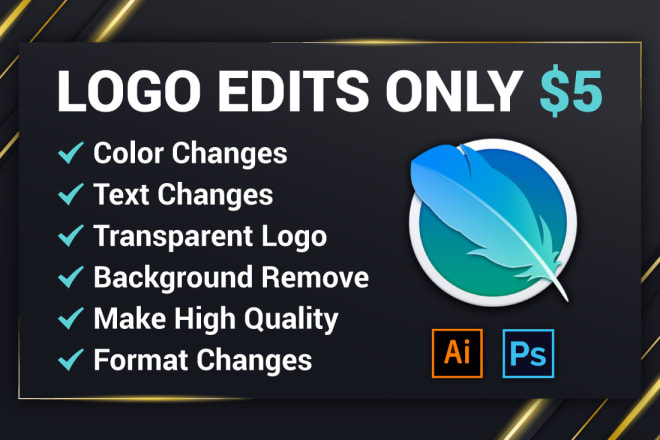 I will edit logo, recolor, change font, vectorize, transparent png