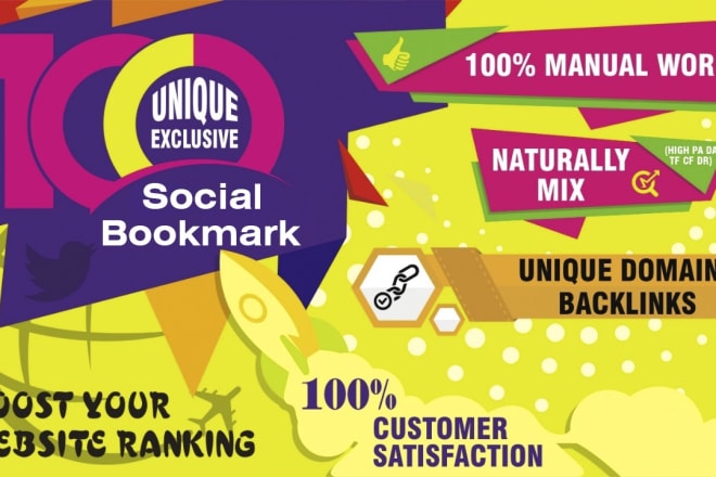 I will give 100 high da social bookmark backlinks
