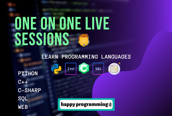 I will give online coding lessons on python, cpp, c sharp, sql, and web