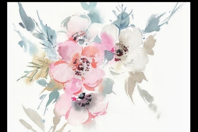 I will graphics watercolor flowers painting