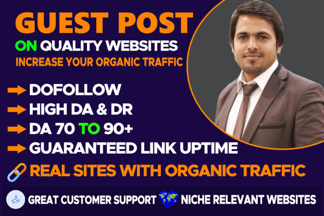 I will guest posting on high authority blogs with dofollow backlink