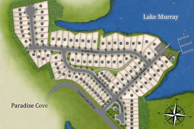 I will illustrate retail site map, plat map, other map
