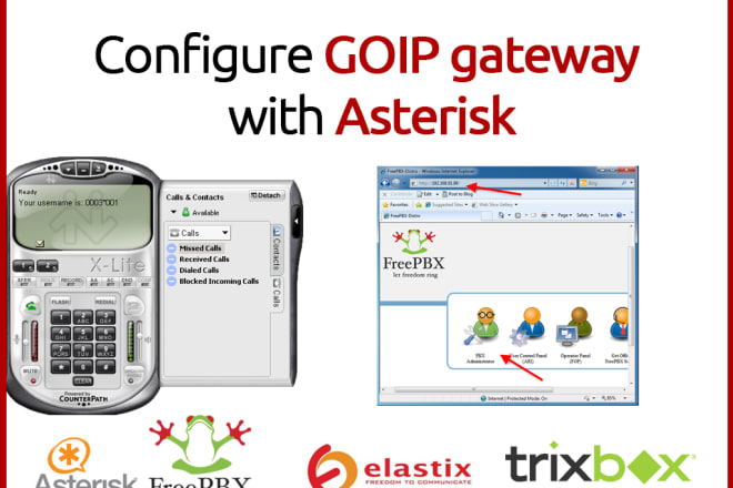 I will install and configure asterisk, freepbx, elastix pbx on