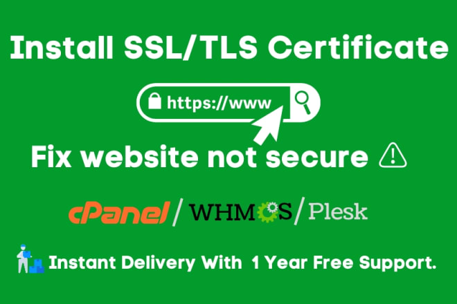 I will install SSL certificate http to https cpanel, whm, plesk or fix wordpress ssl