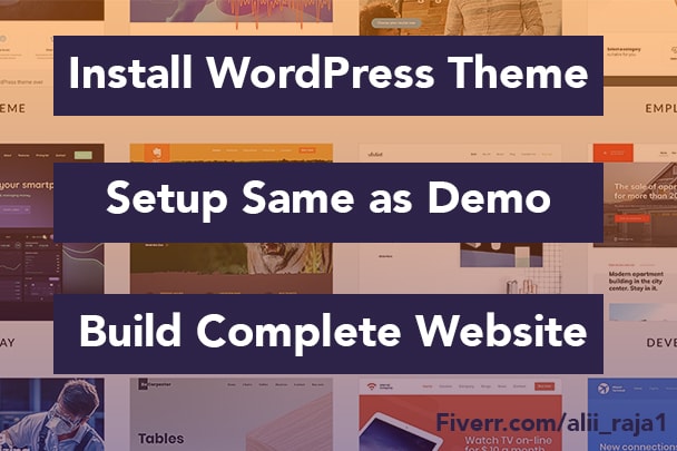 I will install wordpress theme and setup like the demo in 3hours